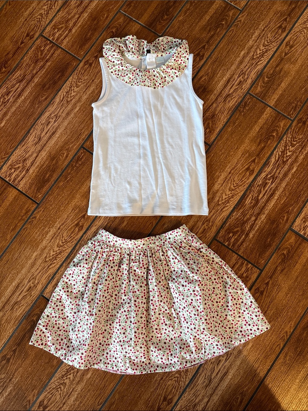 Edgehill Collection Girls White Top & Skirt Set